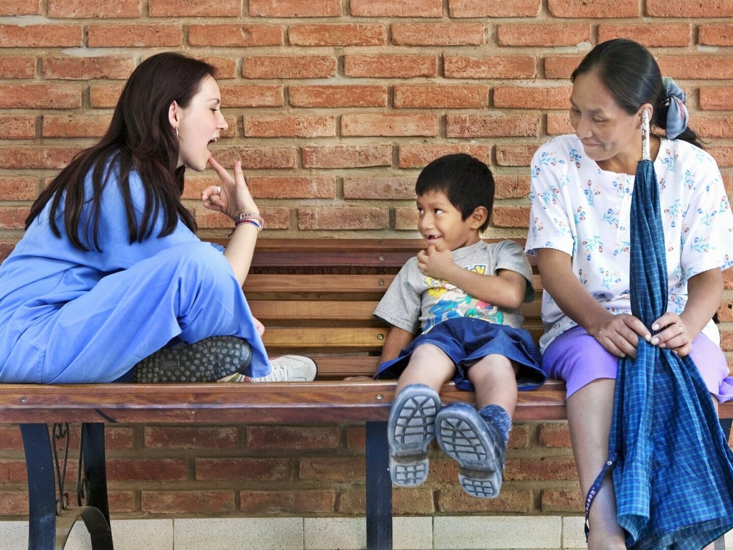 Operation Smile speech therapist Milena Cleves works with a patient. Speech therapy is a critical part of the cleft care Operation Smile provides.