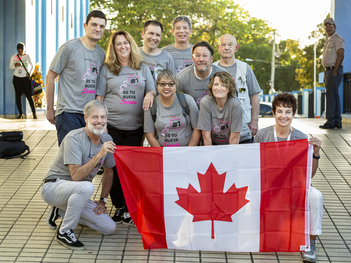 The team from Canada smiles for the camera.