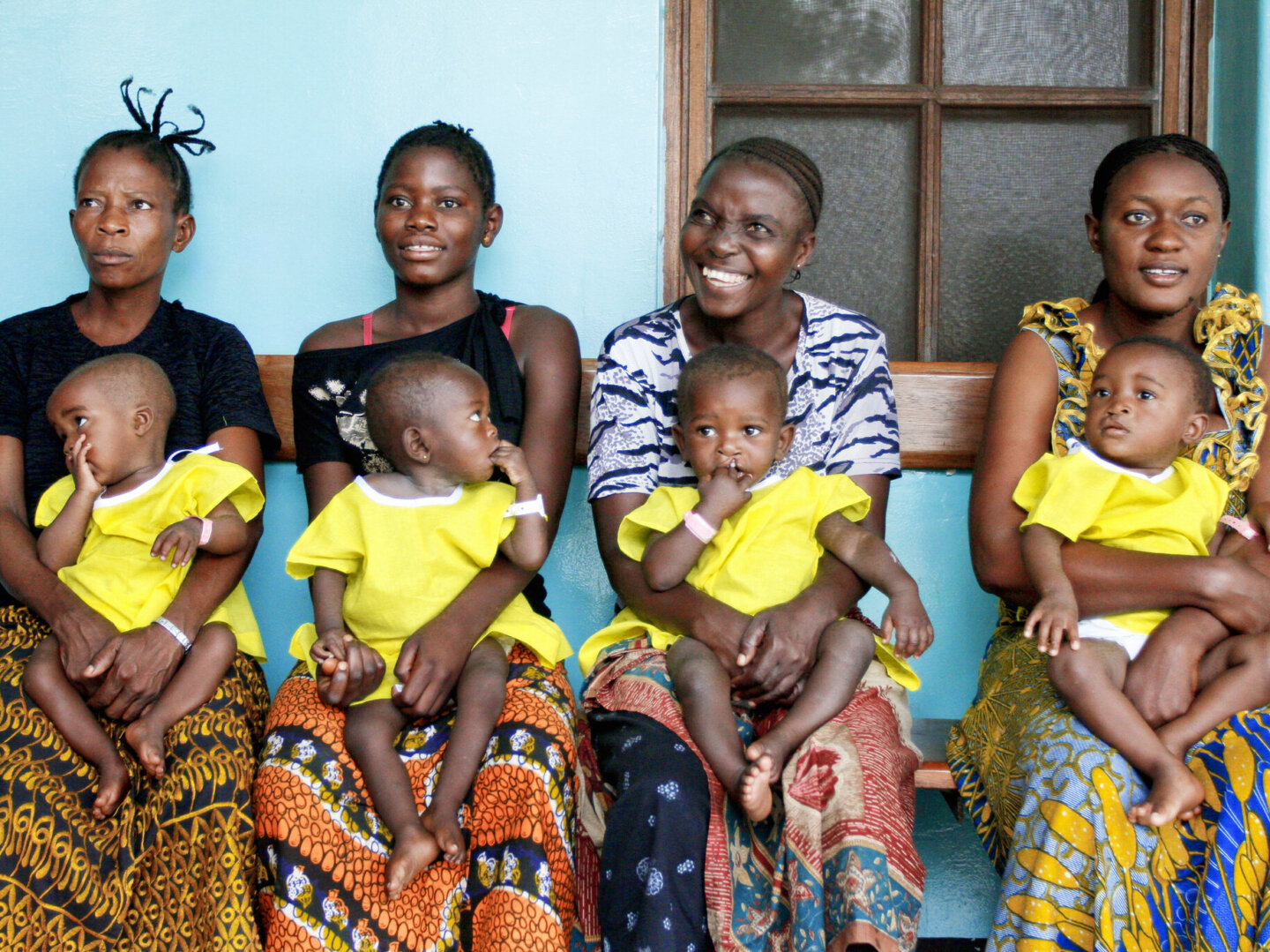 Mothers hold their children during a surgical program in the Democratic Republic of the Congo.