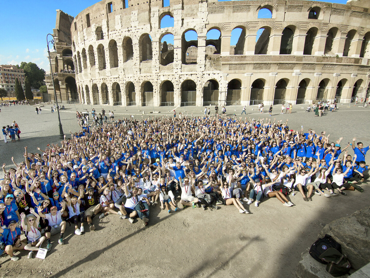 Students smile for the camera during the 2017 International Student Leaderships Conference in Rome, Italy.