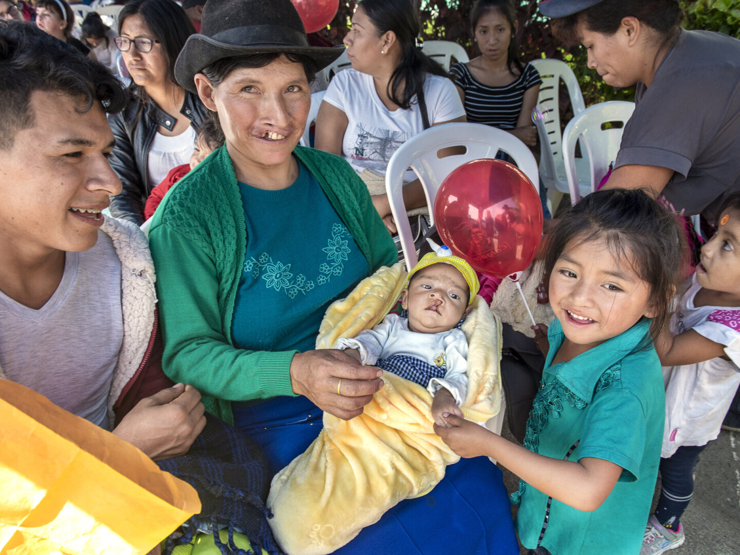 Andrea holds her 2-month-old son, Kyungmin, during Operation Smile Peru's 2019 surgical program in Lima, Peru.