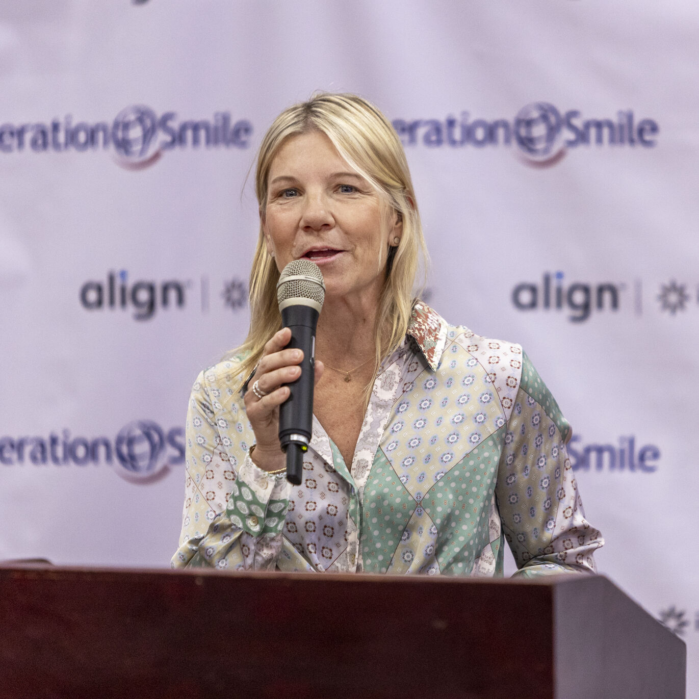 Brigette Clifford speaks during the 2023 International Student Leadership Conference in Lima, Peru.