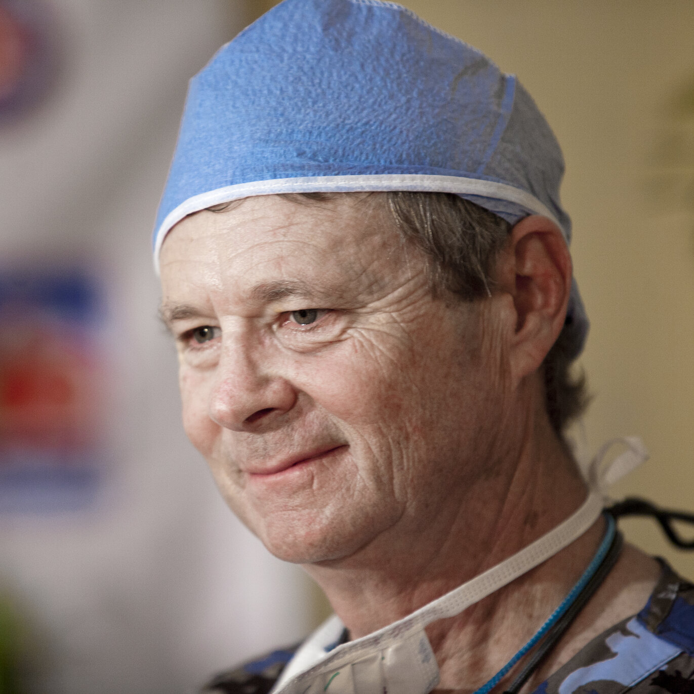 Bill Magee smiles softly during a surgical program in the Philippines.
