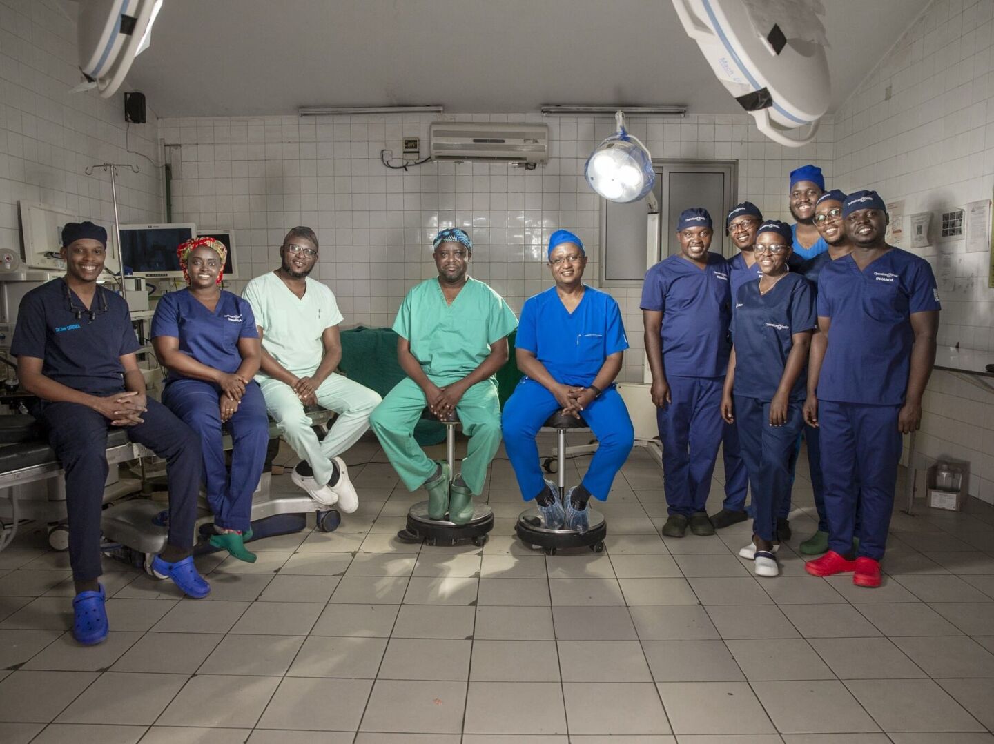 Certified plastic surgeons and plastic surgery residents gather for a photo in Kigali, Rwanda.