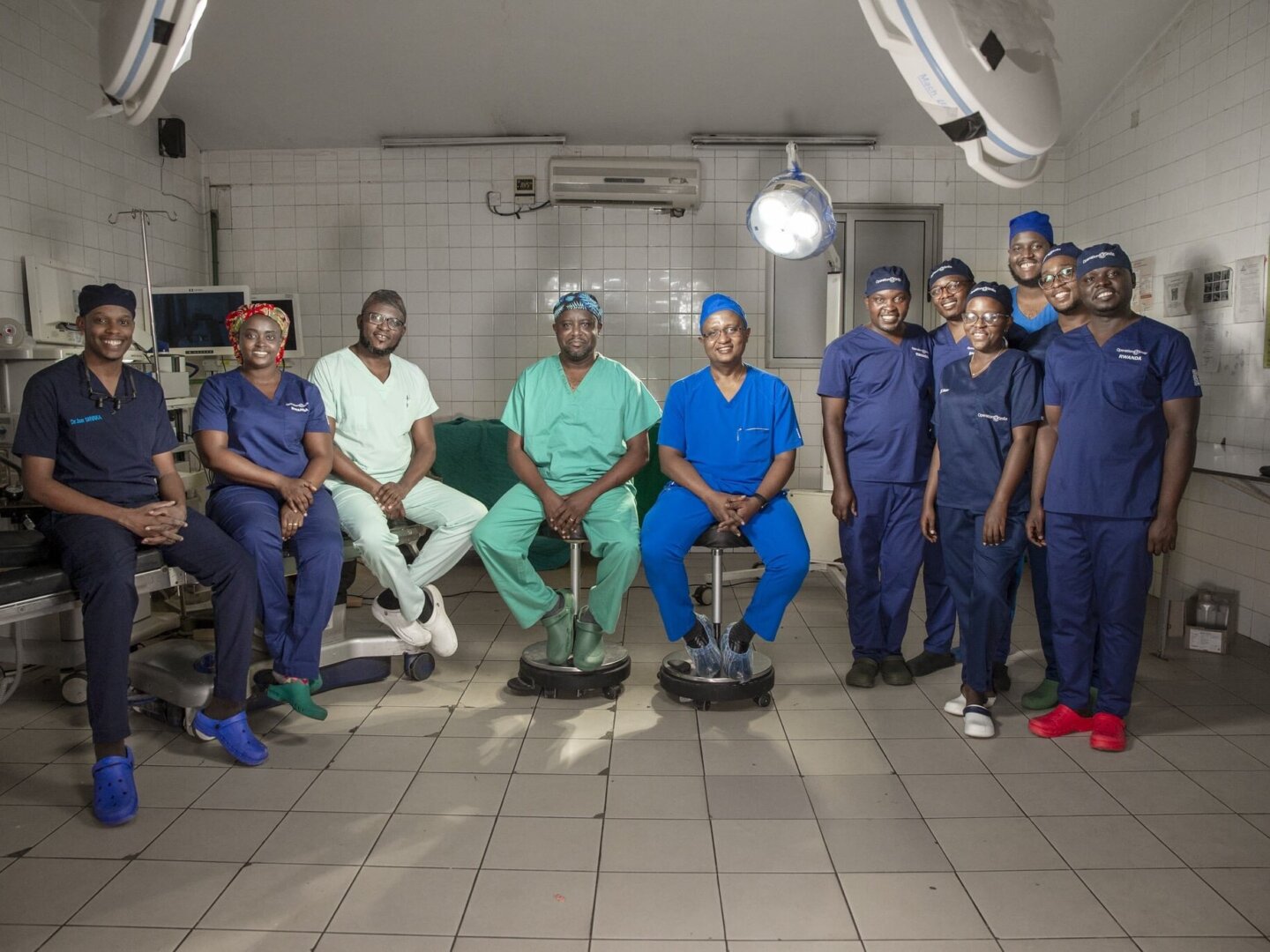 Certified plastic surgeons and plastic surgery residents gather for a photo in Kigali, Rwanda.