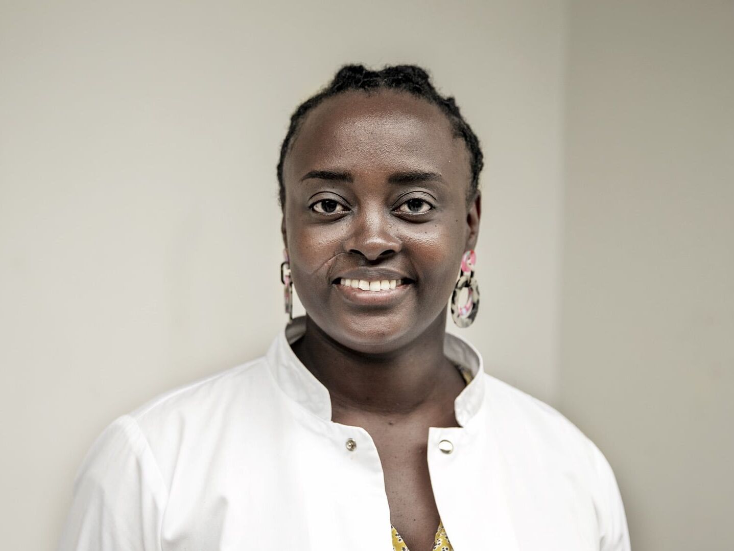Dr. Francoise Mukagaju smiles for the camera.