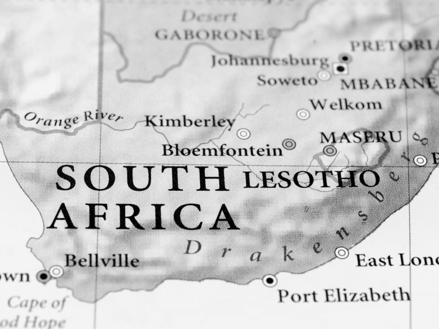 Image of map of South Africa