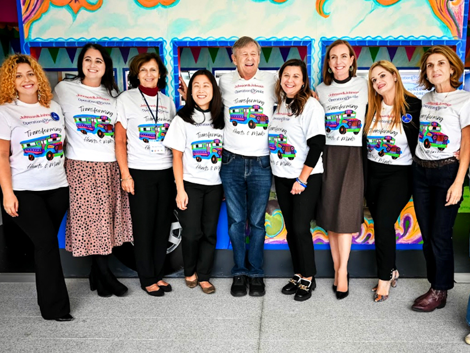 J&J employees stand with Operation Smile employees after a Day of Service.