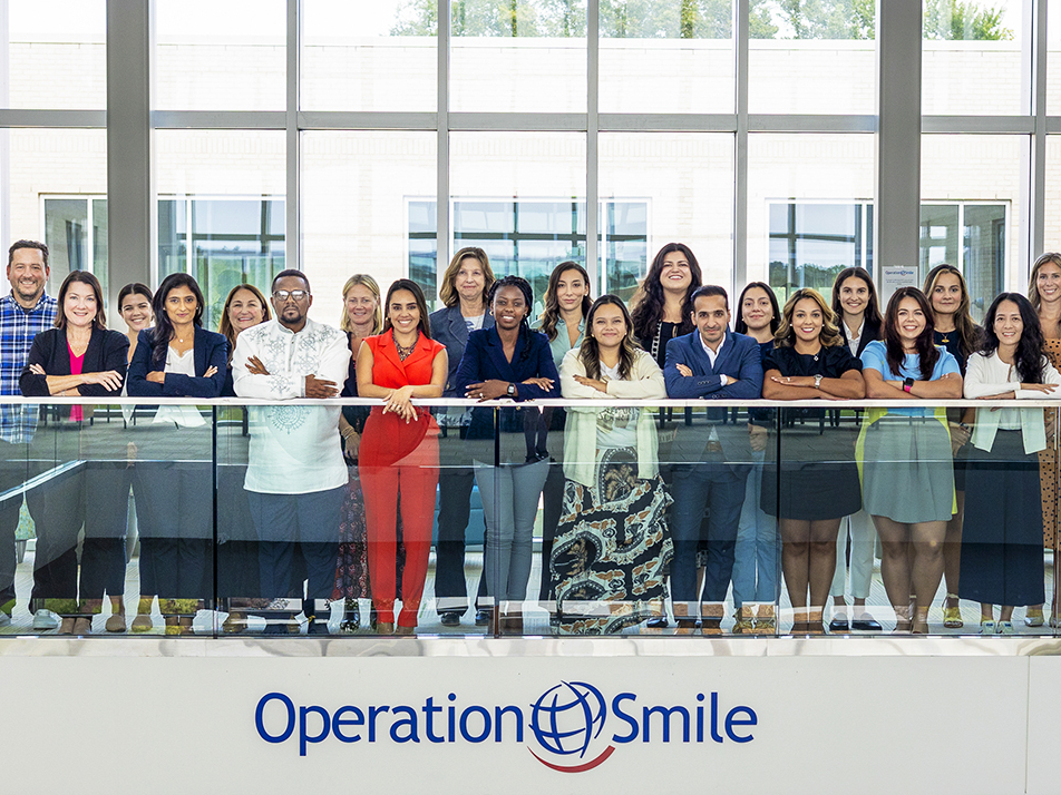 Operation Smile employees gather at headquarters.