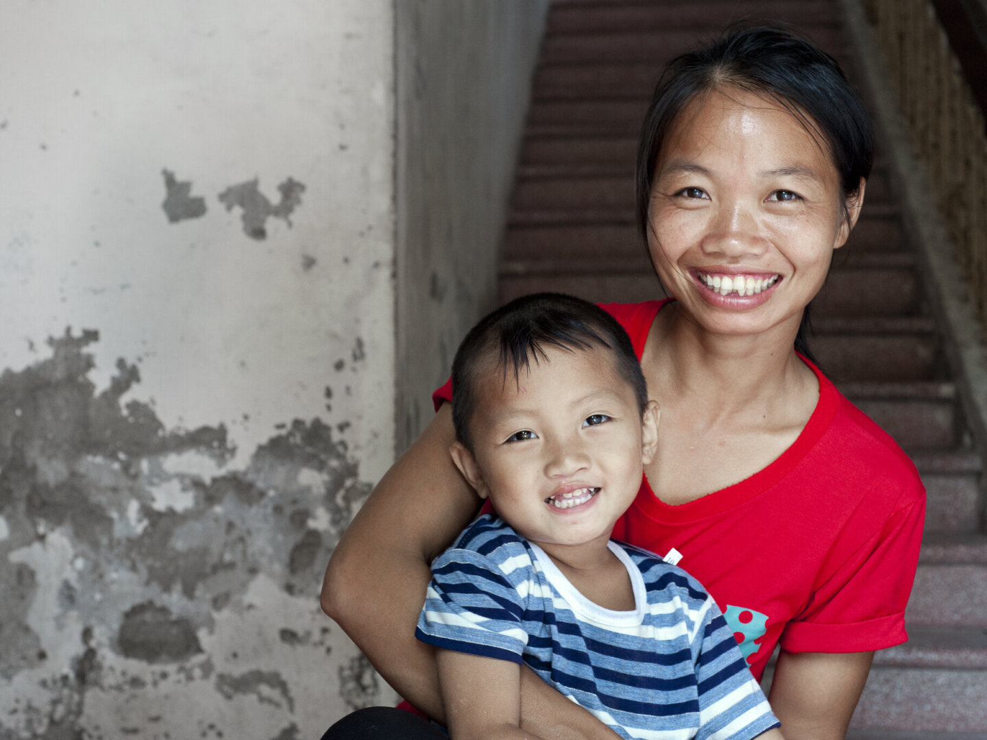 Danh and his mom, after his surgery.