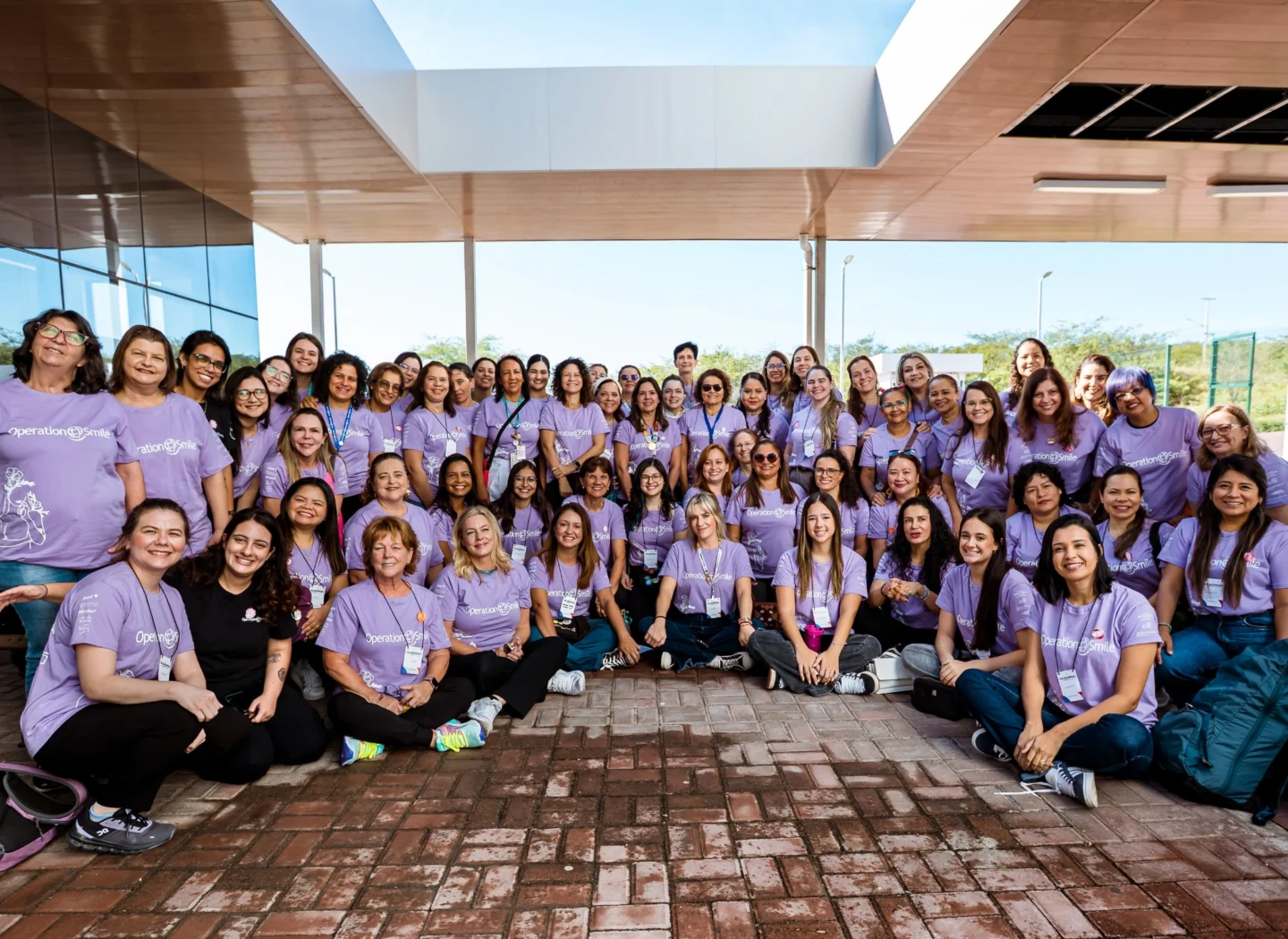 Volunteers pose for a photo during Brazil's first Women in Medicine program.