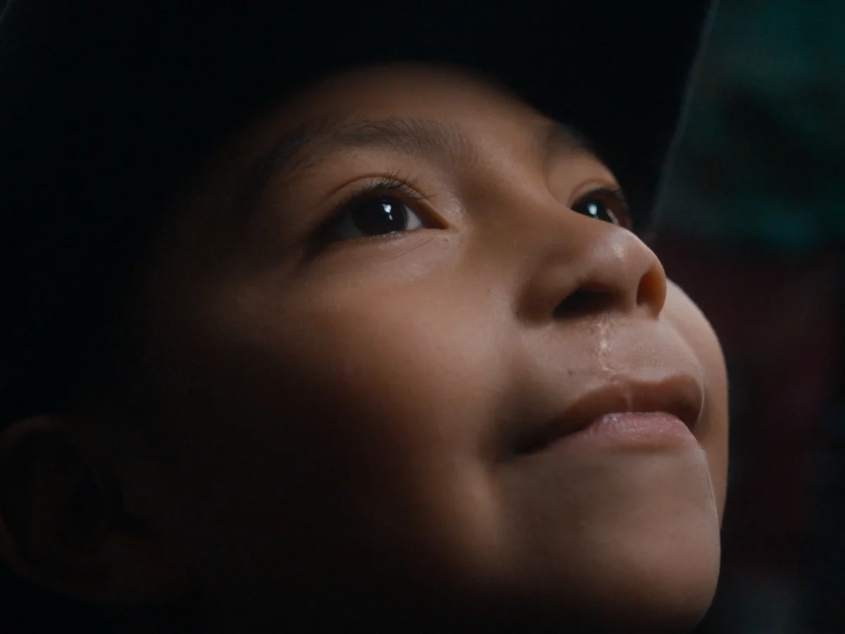 Junior Jeremias looks up.