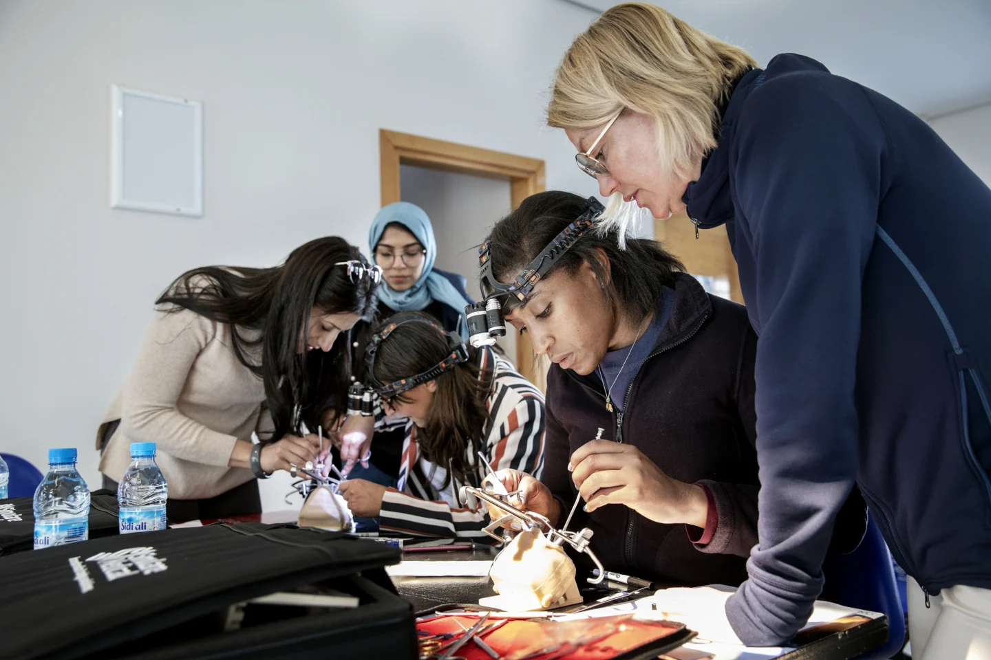 Mentors and mentees work together during a training.