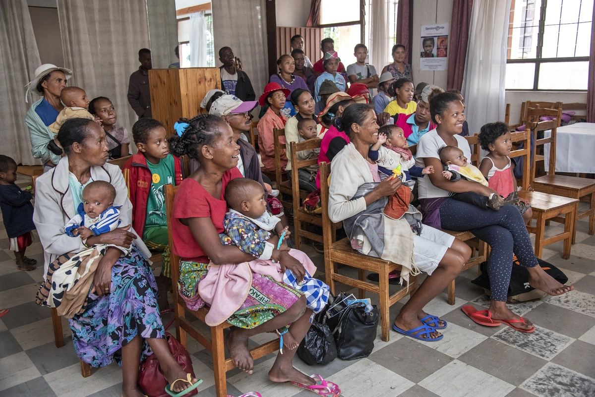 Participants learn about feeding during a workshop in Madagascar.
